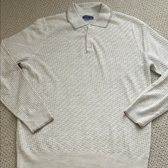 Apt. 9 Other - Apt. 9 Men's Long Sleeve Knit Polo in Light Beige